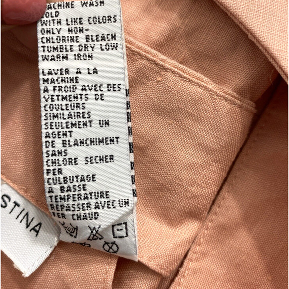 Marisa‎ Christina Linen Top Womens Large Sleeveless Blouse Button Back Coastal - Picture 4 of 8